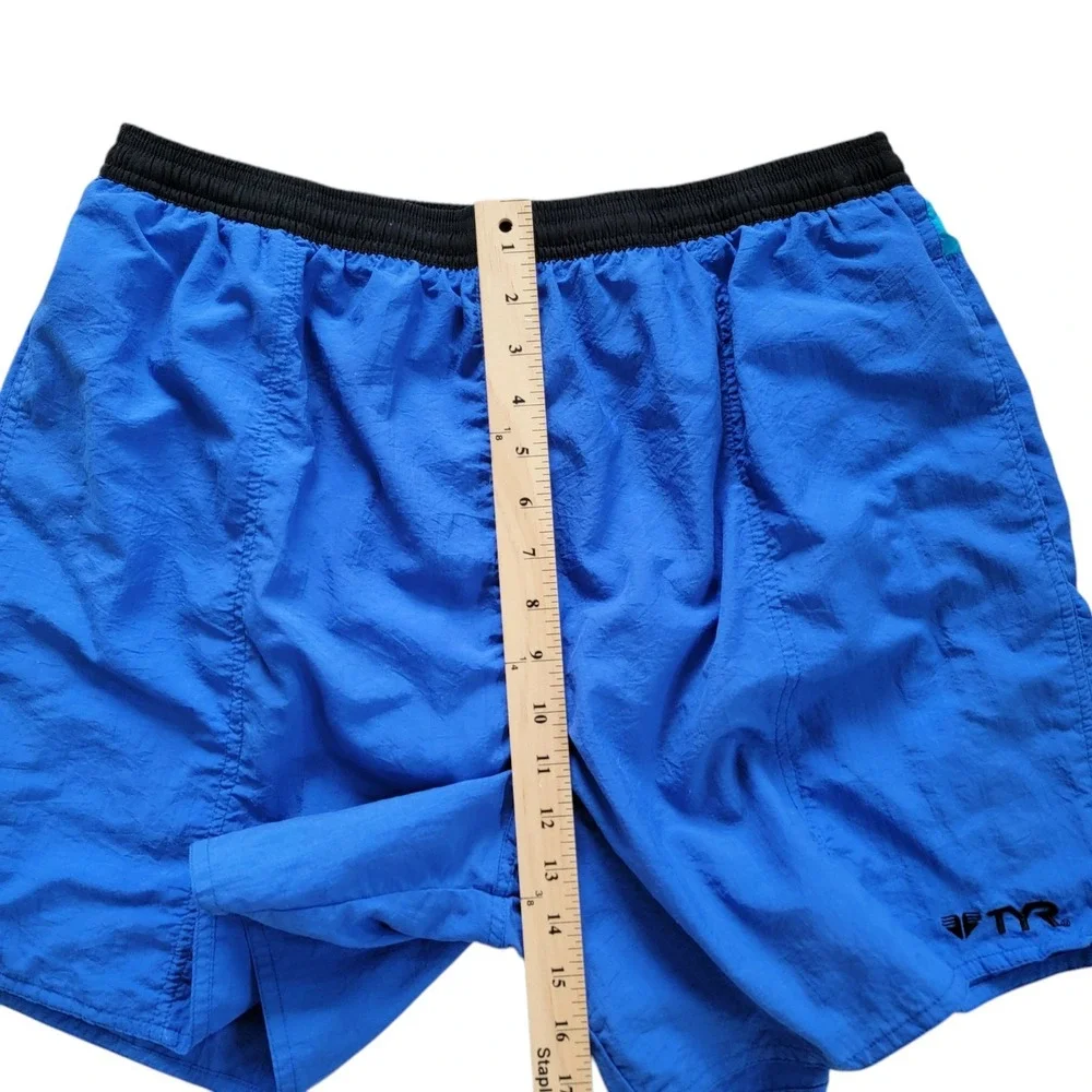 Vintage TYR Swim Trunks‎ Mens XL 90s Blue Teal Mesh Lined 5.5
